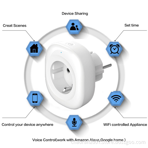Alexa Google Home Assistant Europe Energy Meter Smart Wifi Socket EU Plug Smart Plug Wifi EU Smart Plug With Power Monitor